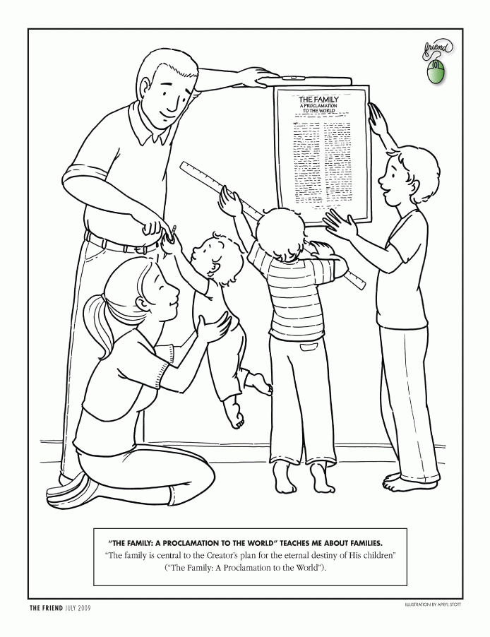 Plansa de colorat cu Familie 24 18